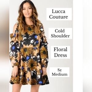 Lucca Couture Cold Shoulder Floral Dress In Medium